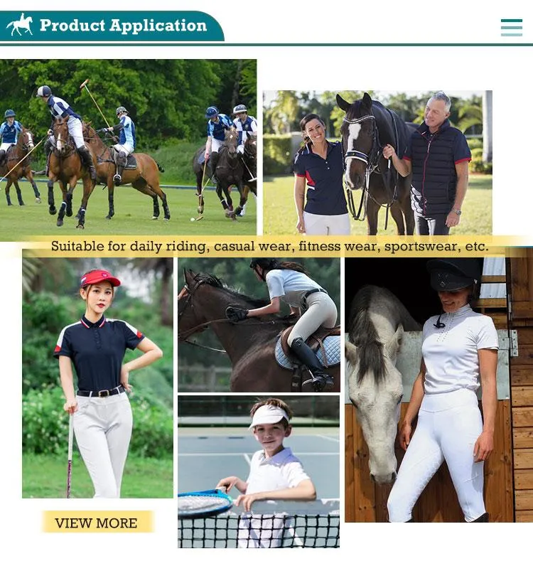 Hot Sale Ladies Horse Riding Polo Shirts Performance Show Shirts Equestrian Clothes Breathable and Quick Dry