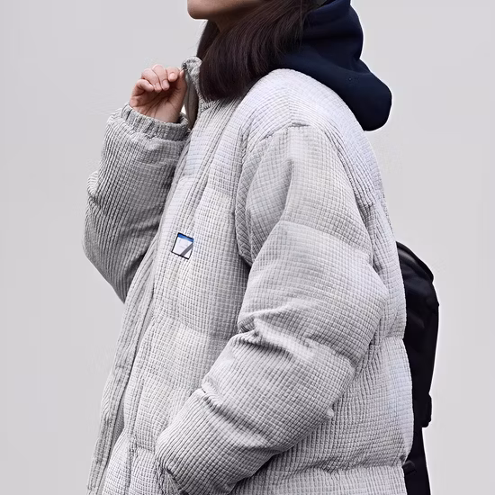 Jaqueta curta feminina de algodão espinha de peixe com muti