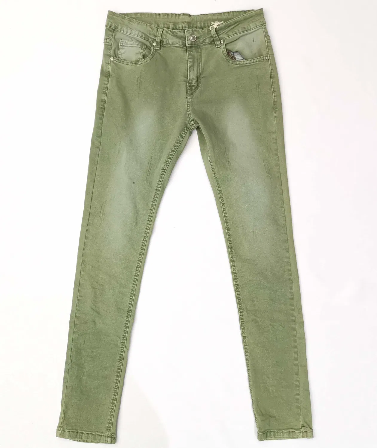 Homem Slim Spandex Calças/Calças Algodão Calças Cargo Denim Lavagem