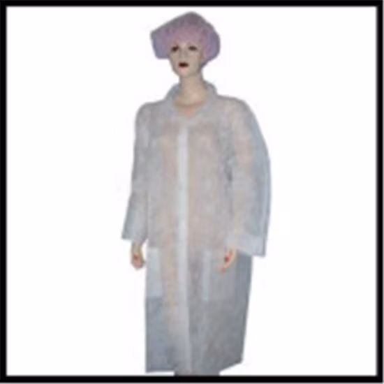 Jaleco descartável de PP não tecido com bolsos