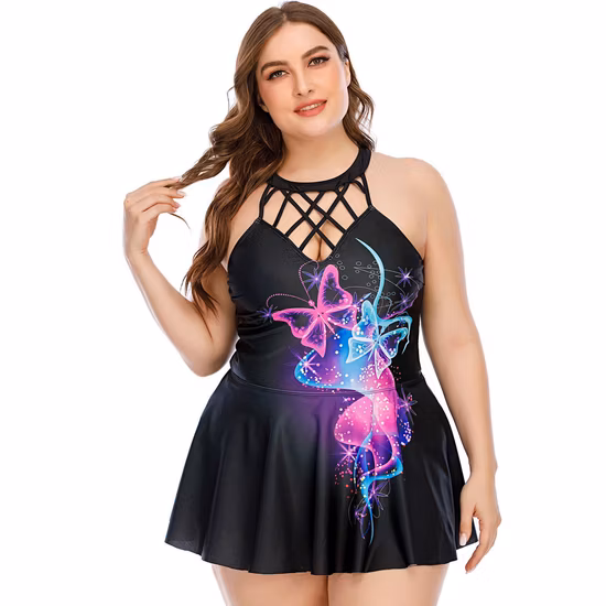 Moda feminina sexy gola quadrada plissada oco mochila nádegas saia curta
